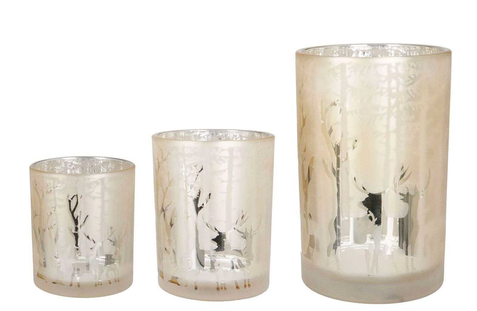 Windlicht Waldromantik creme 12,5cm Windlicht Waldromantik creme 12,5cm