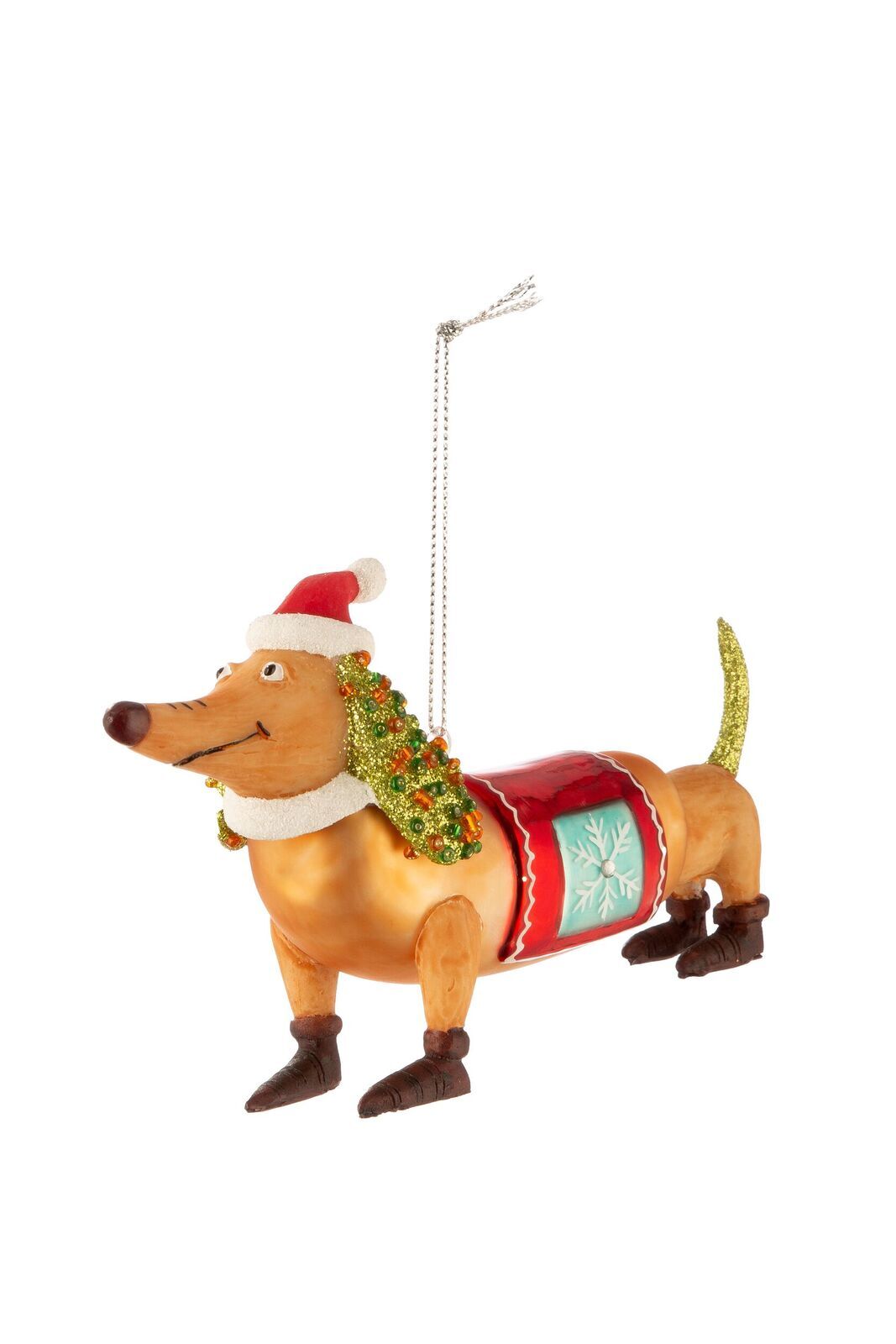 Baumschmuck Hund Dackel Glas Figur