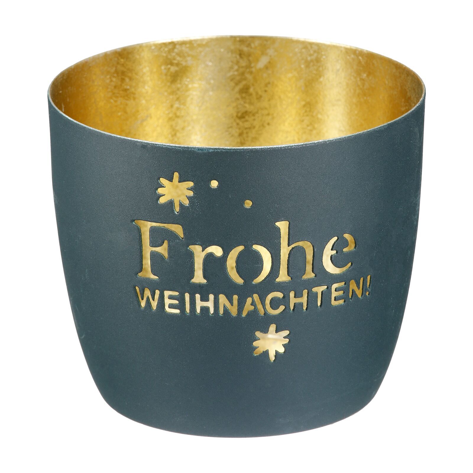Windlicht Frohe Weihnachten Metall grün 9cm Windlicht Frohe Weihnachten Metall grün 9cm