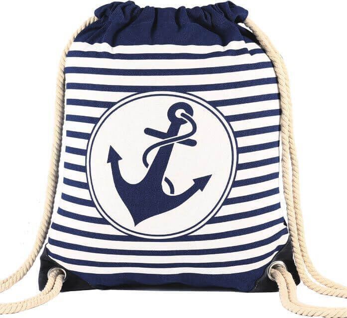 Turnbeutel Navy mit Anker 013