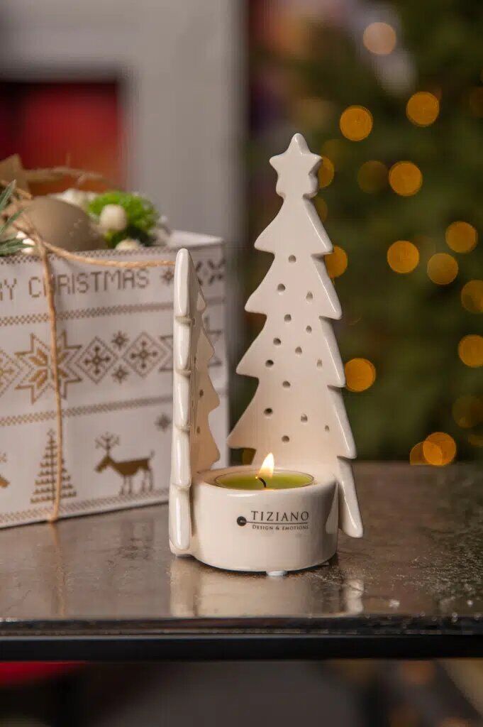 Teelichthalter Piccolumi 16 cm cremeweiß