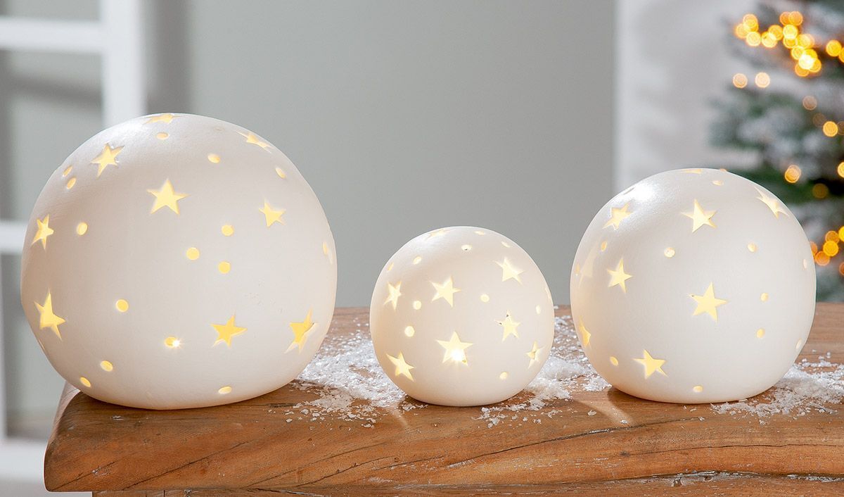 Dekokugel Sternenschauer LED weiß 16cm Dekokugel Sternenschauer LED weiß 16cm