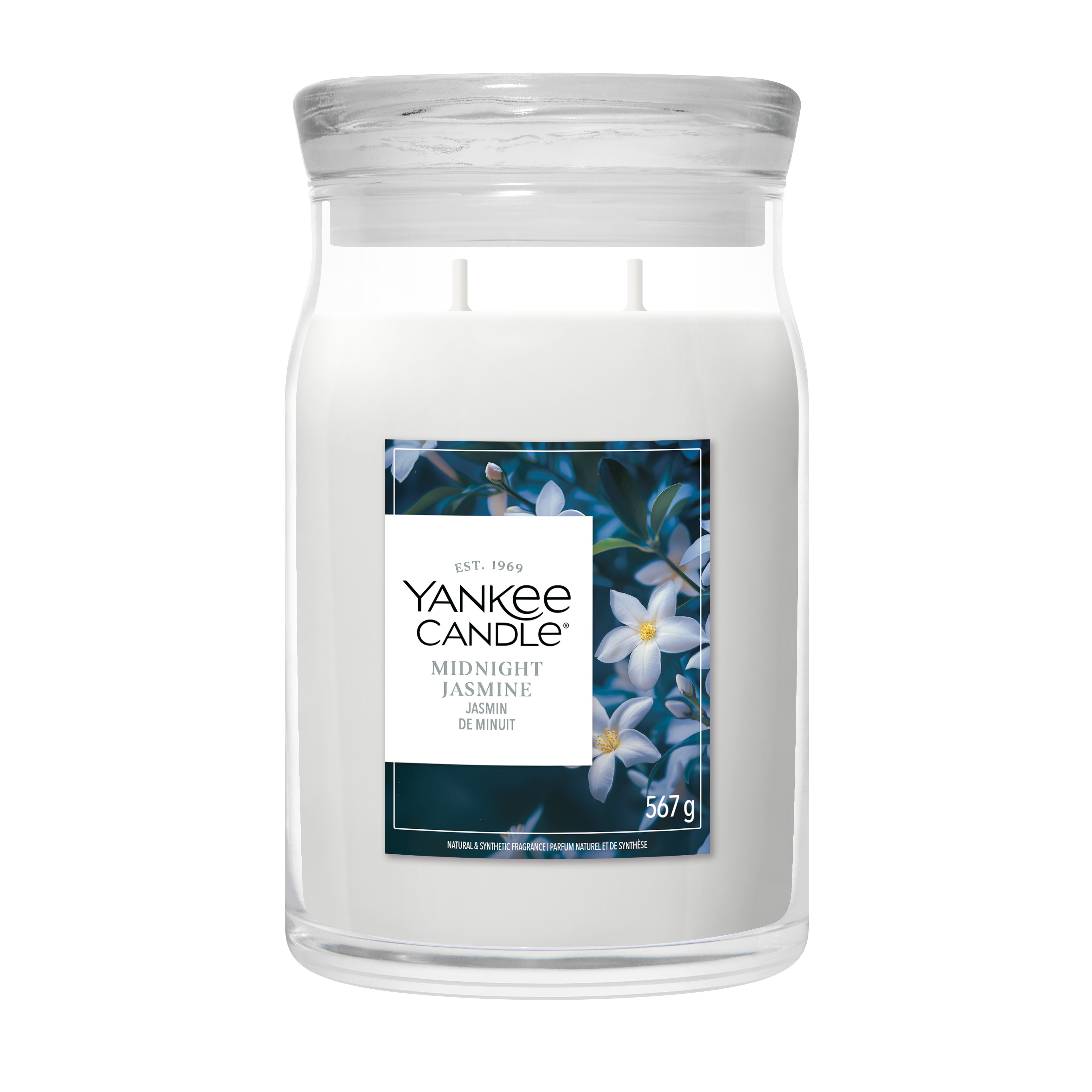 Midnight Jasmine Signature Large Jar 567g 2-Docht Kerze, Mitternachtsjasminde, GlasKerze, Yankee Candle, Duftkerze