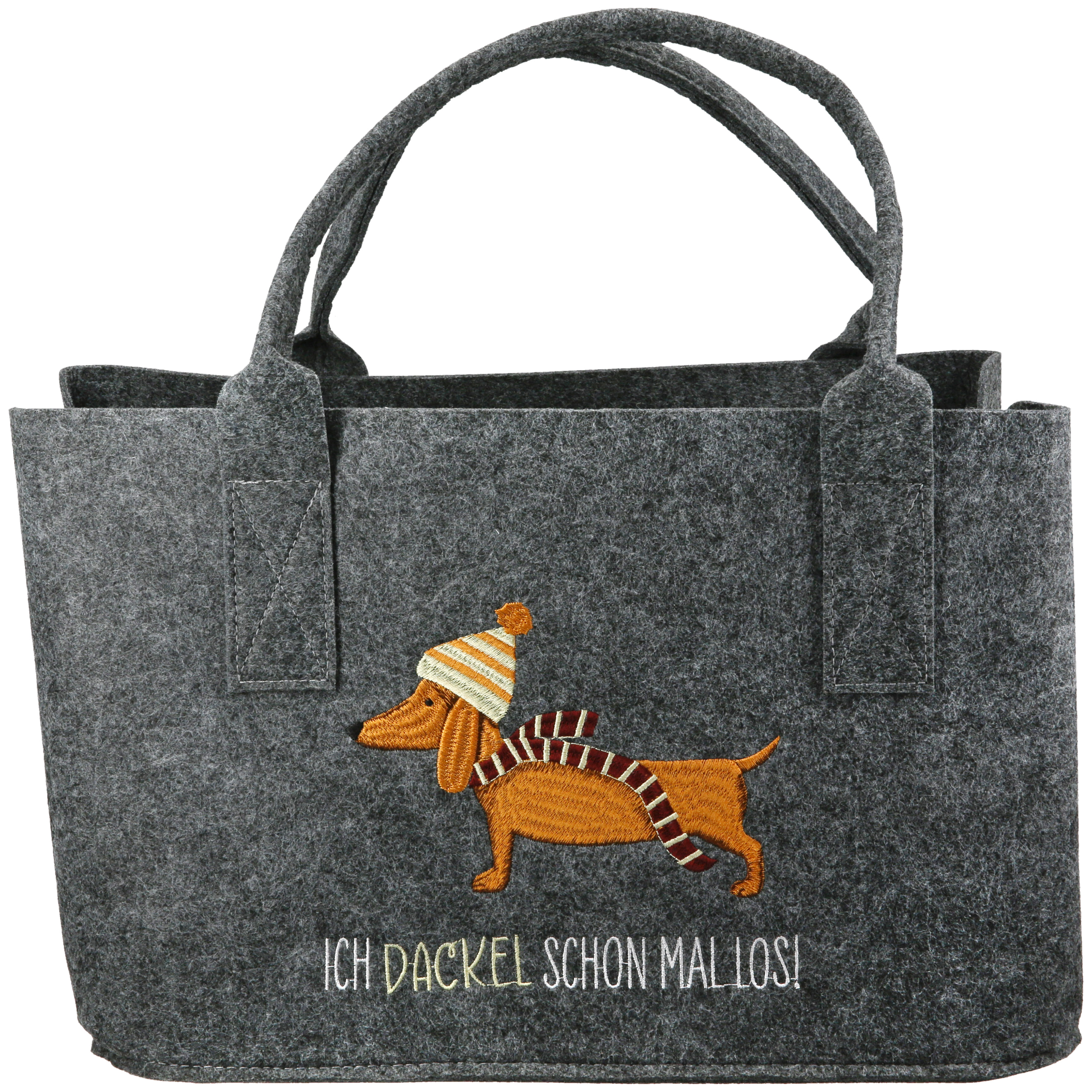 Tasche, Handtasche, Filztasche, Embroidered, Hundemotiv
