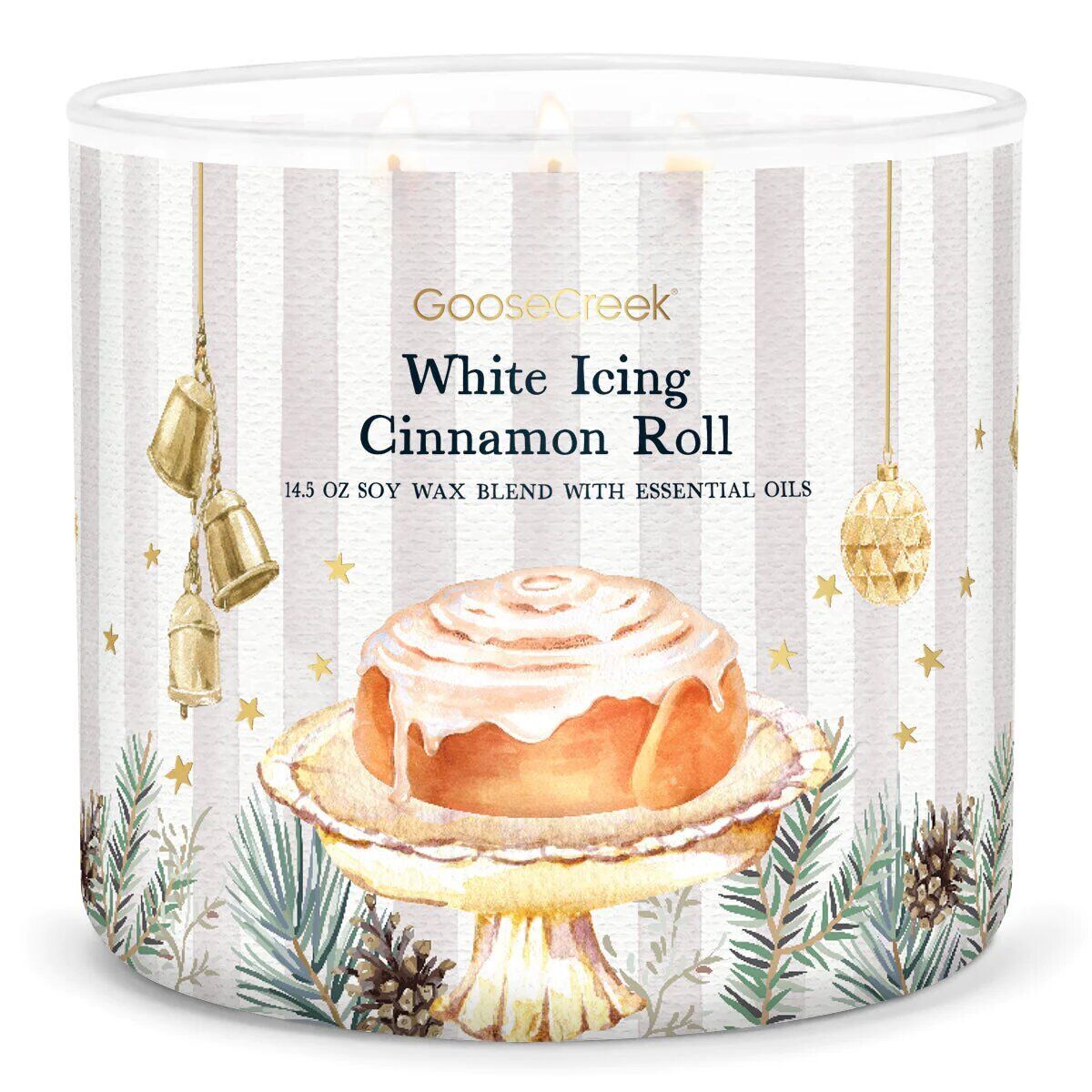 White-Icing-Cinnamon-Roll-Large-3-Wick-Candle White Icing Cinnamon Roll 411g (3-Docht)