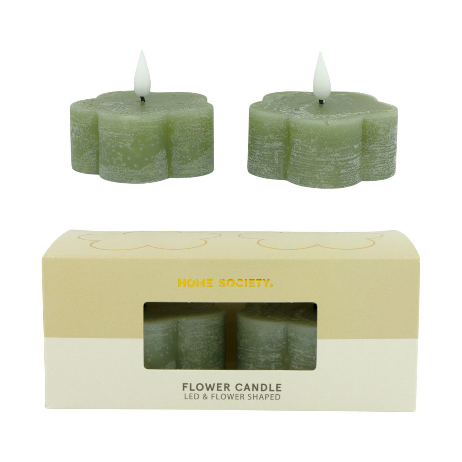 LED Kerze Flower grün 2 Stück