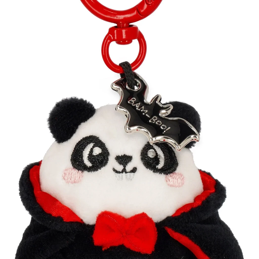 Panda-Plüsch-Schlüsselanhänger Bam-Boo! Halloween - Tiny Super Soft! Panda Anhänger, Panda Schlüsselanhänger, Panda Plüsch, Schwarz-Weiß Panda, Bat-Charakter Anhänger
