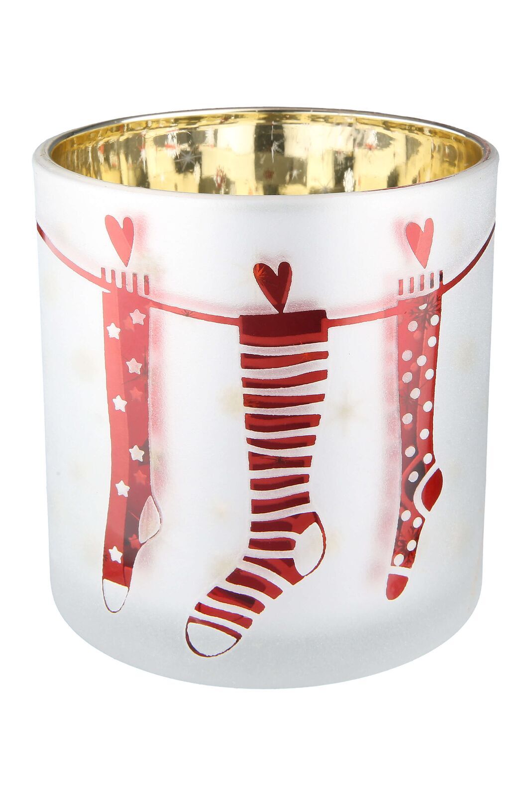 Windlicht Socken weiß 12,5cm Windlicht Socken weiß 12,5cm