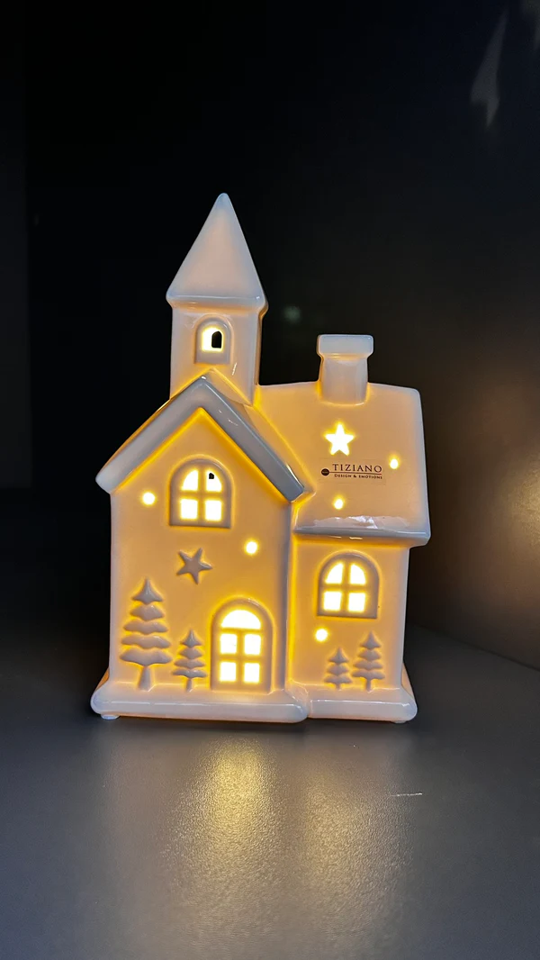 Kirche Spirito 19cm LED cremeweiß Porzellan
