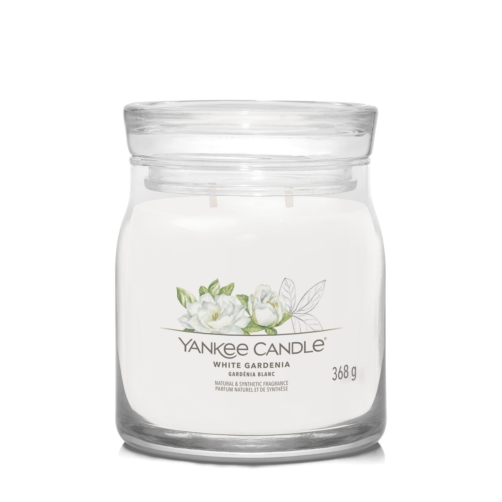 White Gardenia Signature Medium Jar 368g 2-Docht