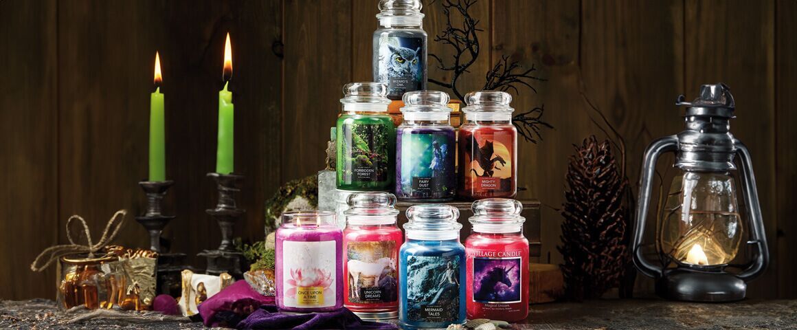 Village Candle, Duftkerze, großes Glas, 2-Docht, Fantasy Kollektion, Unicorn Dreams, Einhorn Duftkerze