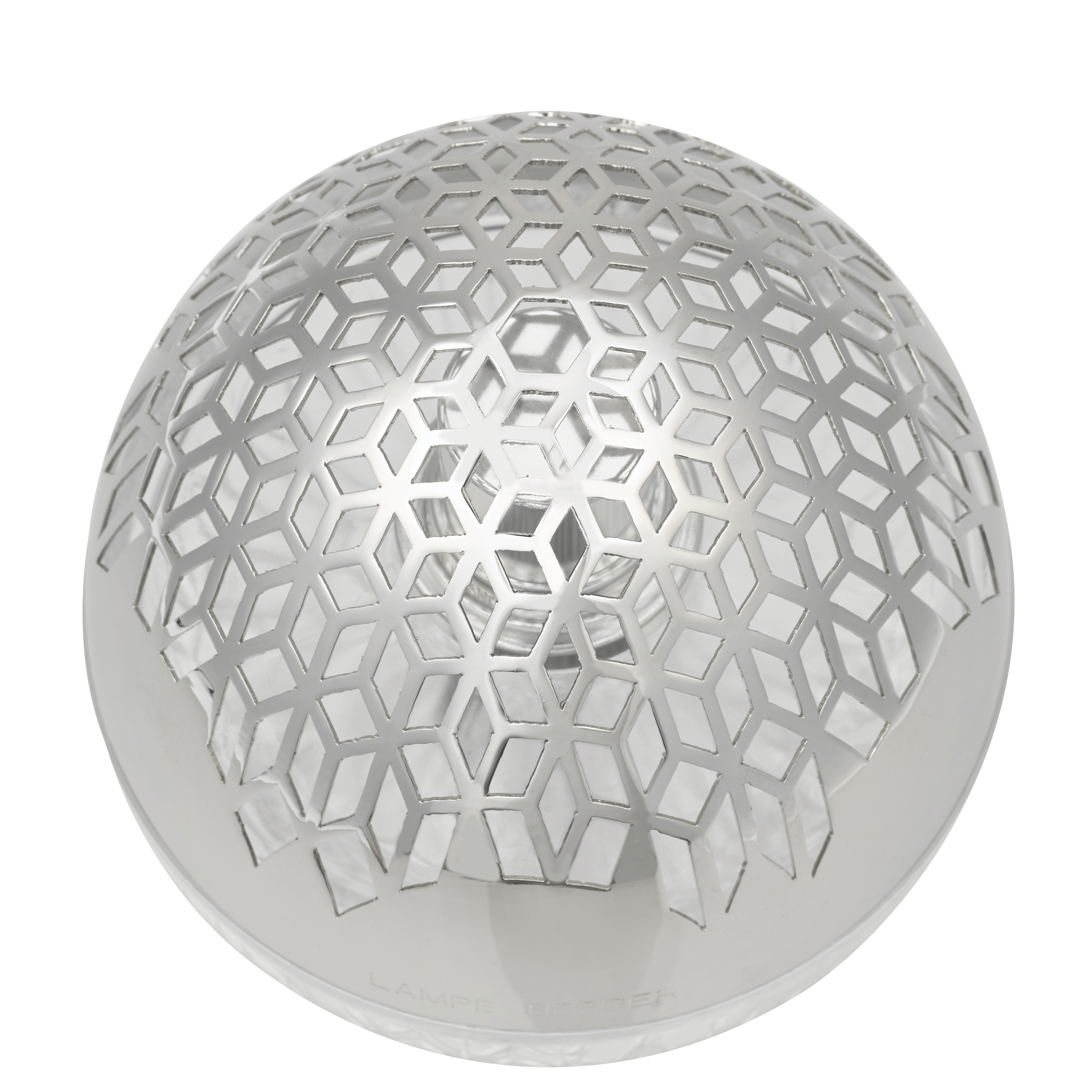 Luka Transparent Lampschirm, Metall, Gittermuster, Silver, Kugel-Form