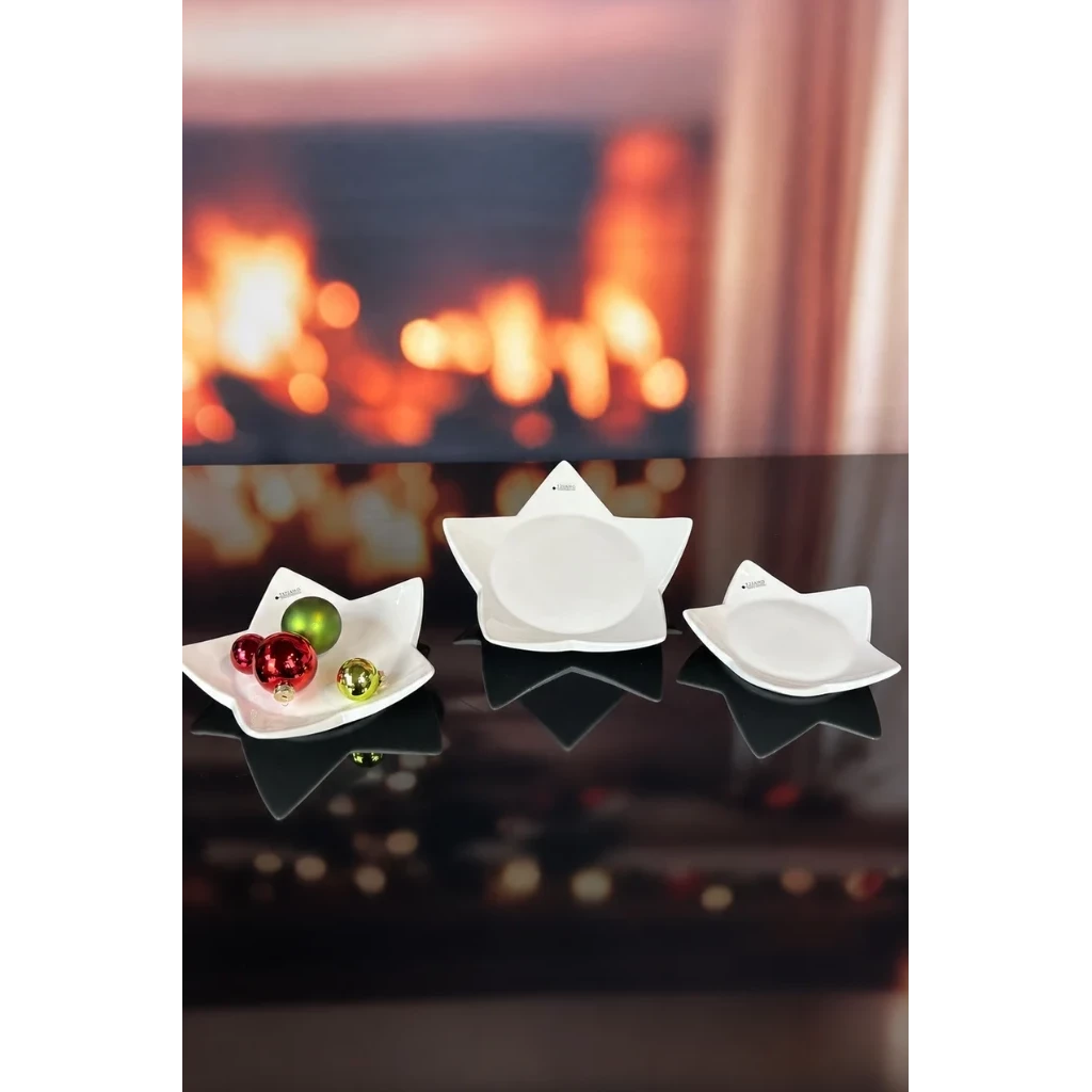 weihnachtsdeko, schale, kerzenhalter, porzellan, sternform