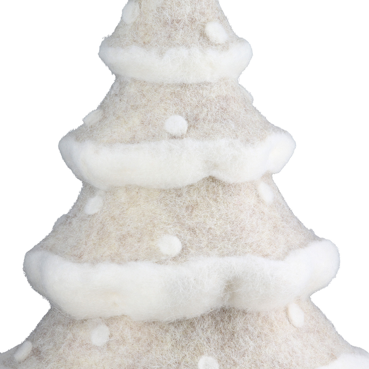 Dekofigur Weihnachtsbaum Narvik 35cm Weihnachtsbaum, Tannenbaum, Shaggy-Textur, Weiß, Kugel-Perlen