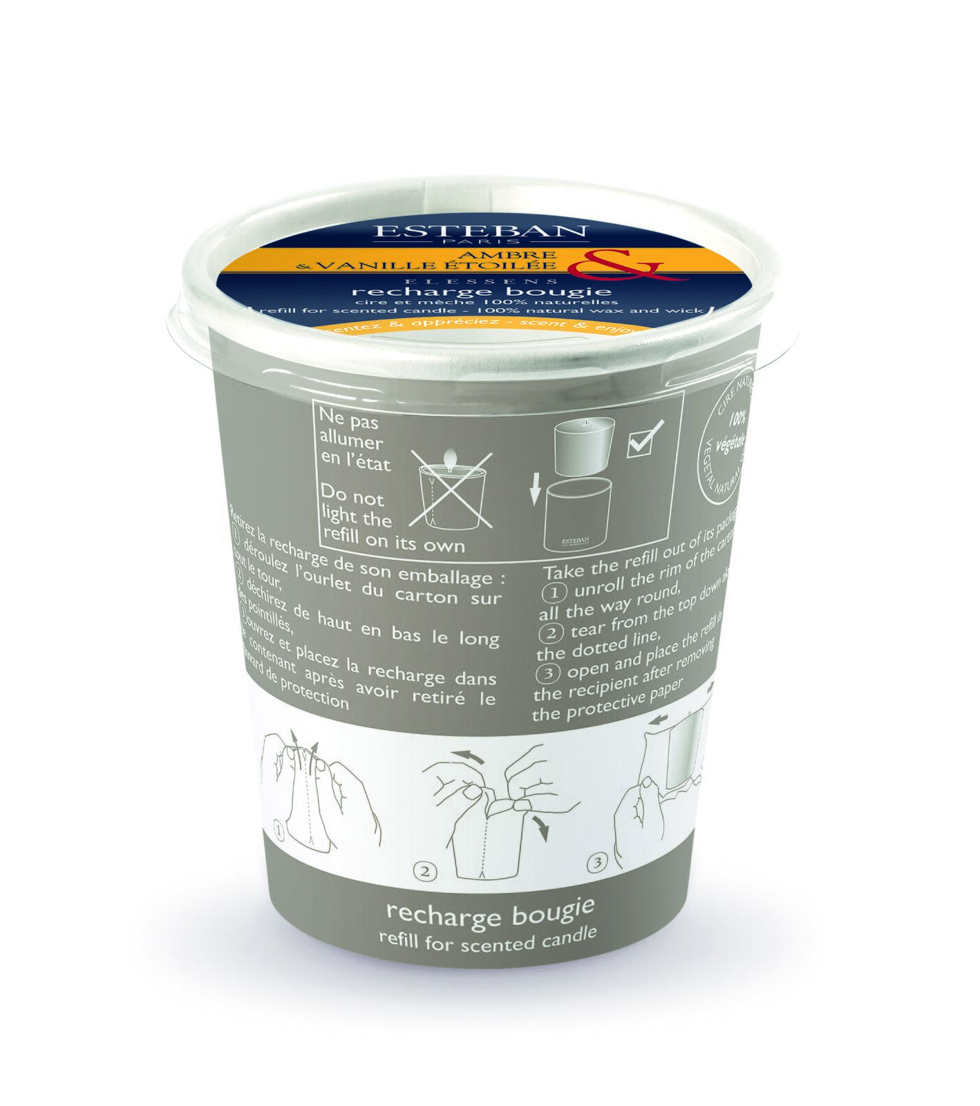 EAV-012 Amber & Vanille Nachfüller für Duftkerze 170g