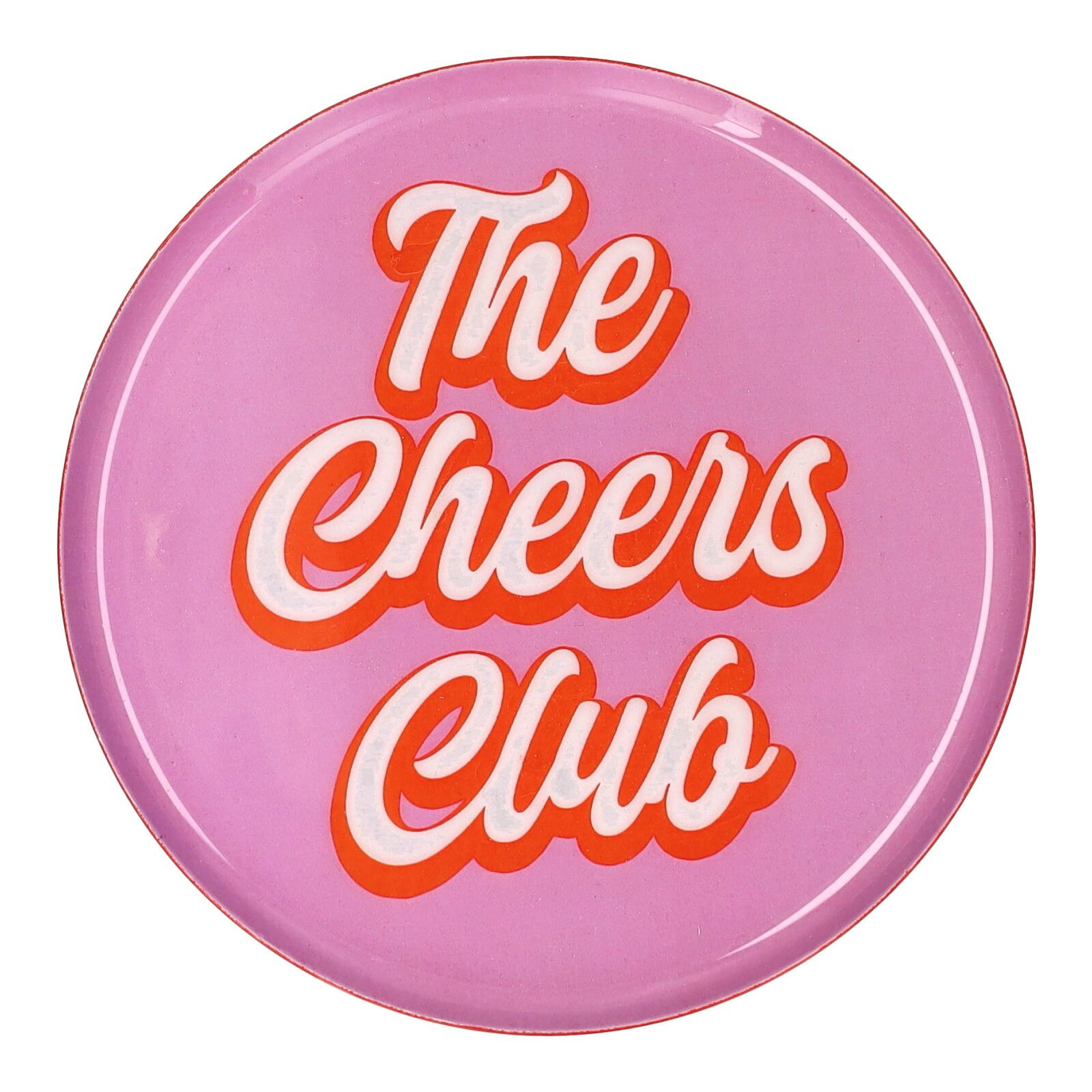 Love Trays Dekotablett XS rund rosa Teller, rosa, Cheers Club, Dekorationsplatte, Retro-Design