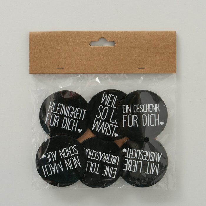 Anhänger für Geschenke 6 Stück schwarz