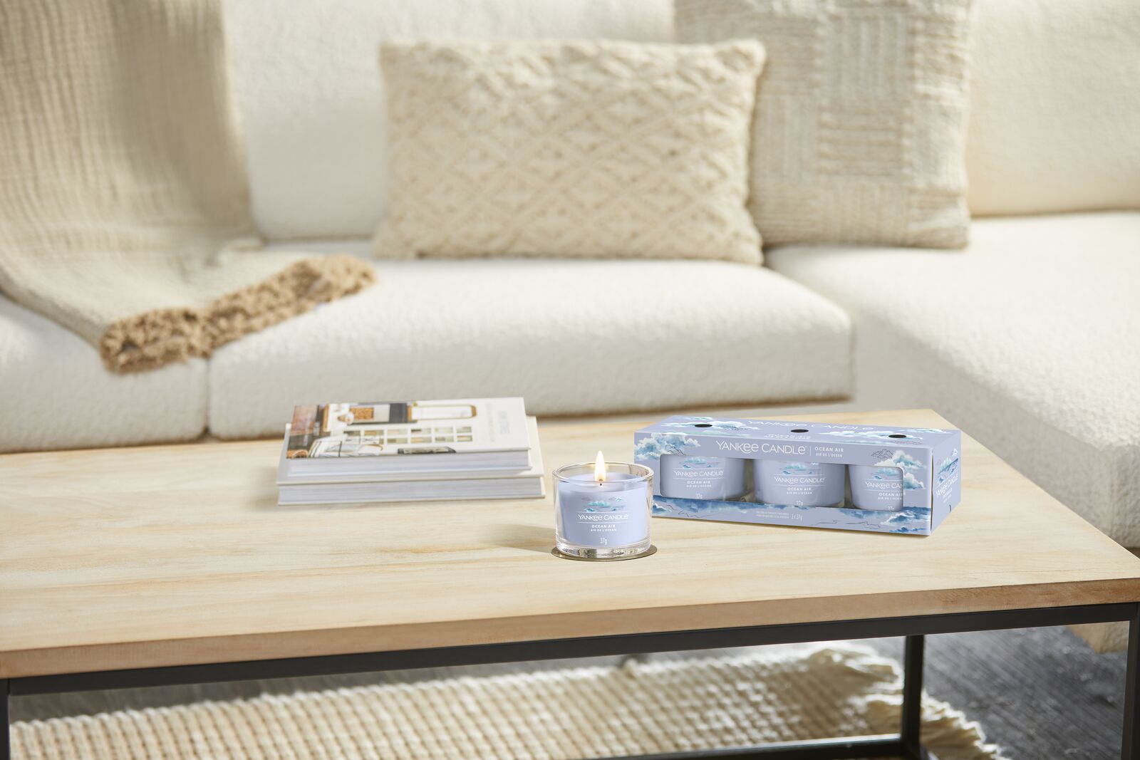 Ocean Air 37g Glasvotivkerze 3er Pack