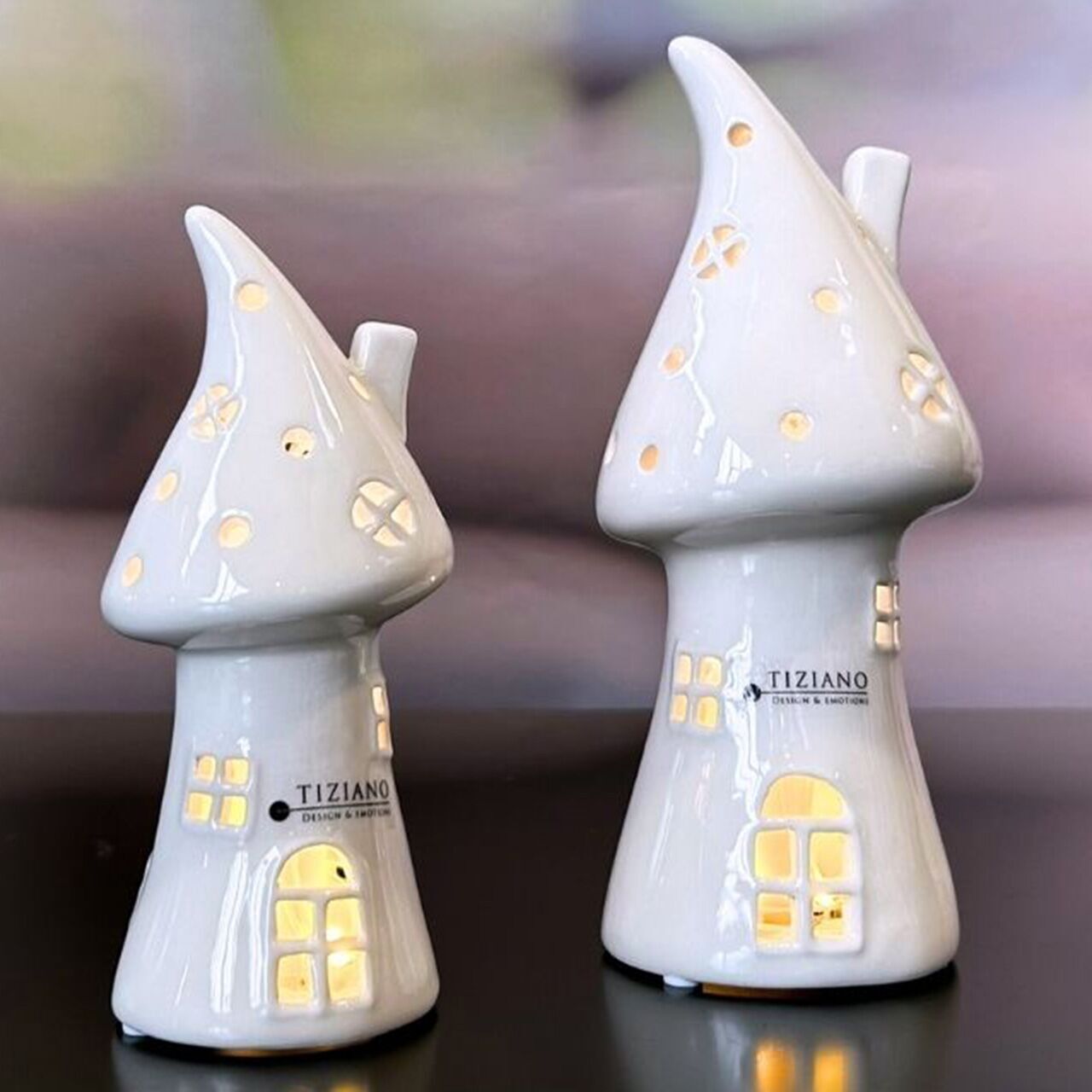 Lichthaus Assisi 16cm LED cremeweiß Kunst, Porzellan, Töpferei, Figur