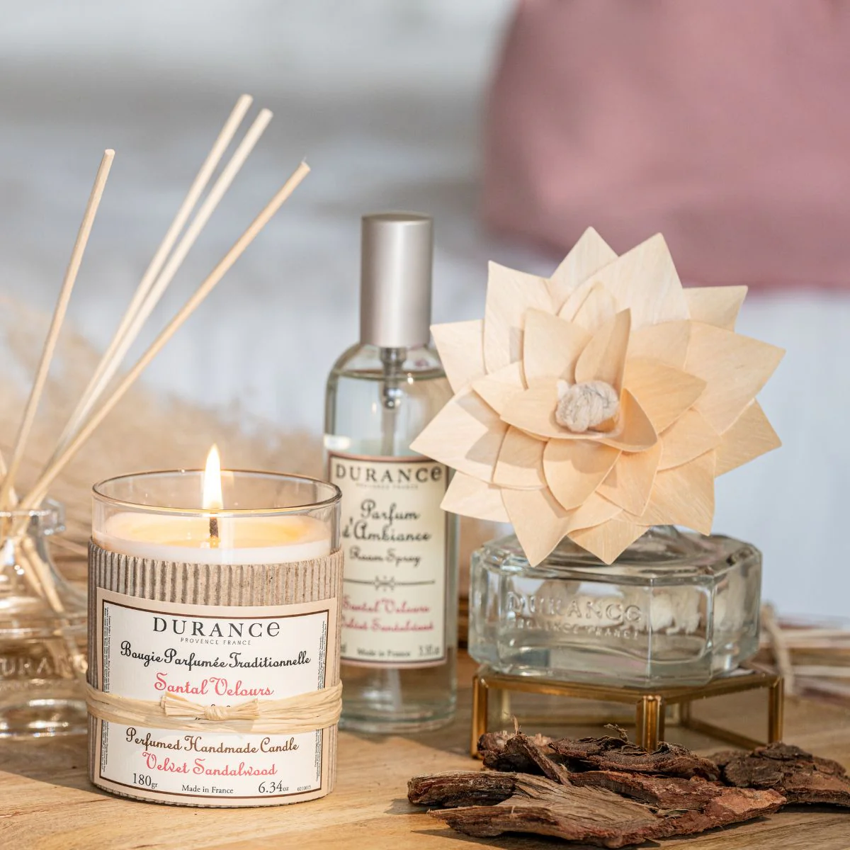 Samtiges Sandelholz Duftkerze 180g