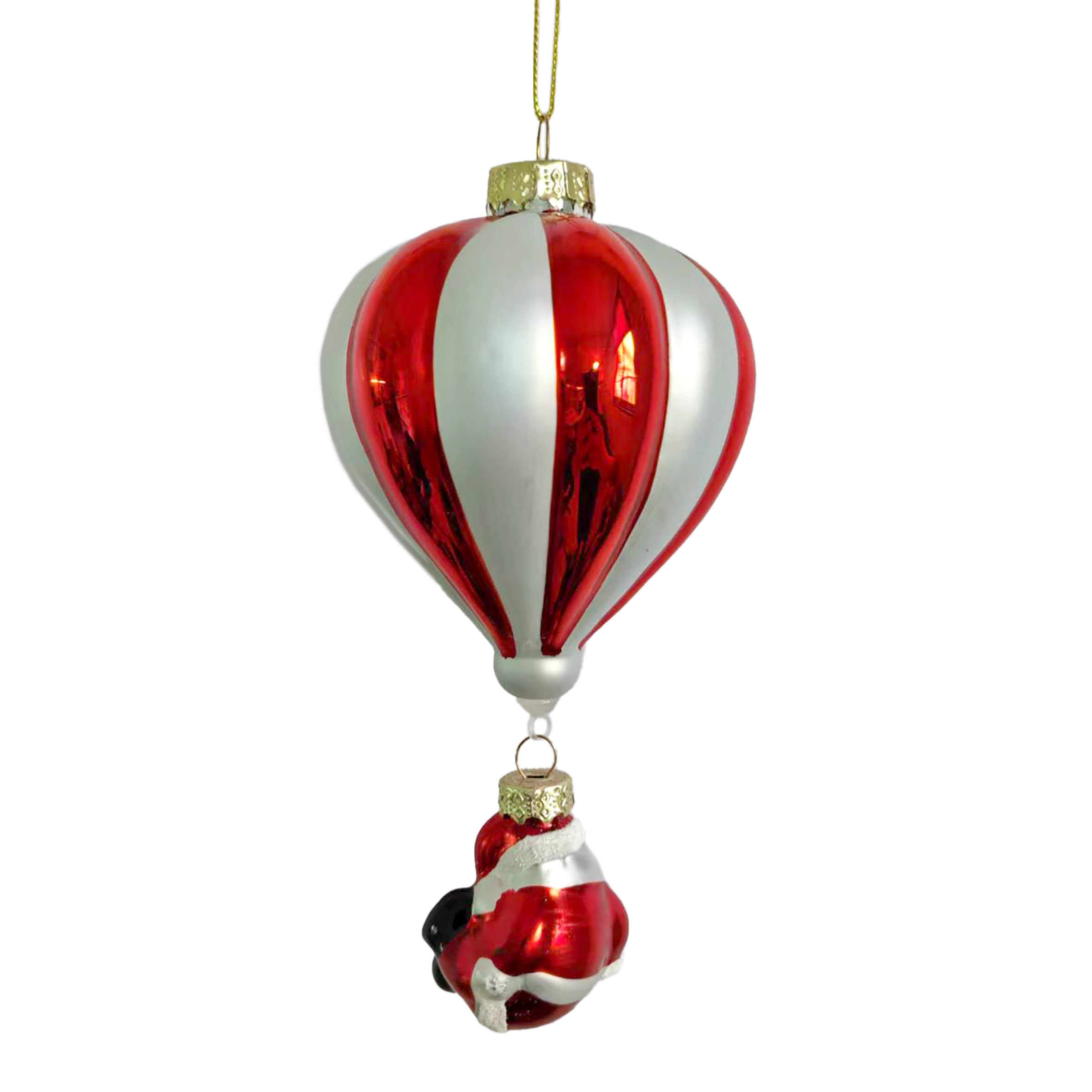 Weihnachtskugel, Baumkugel, Herbstdeko, RotSilber, Glasornament