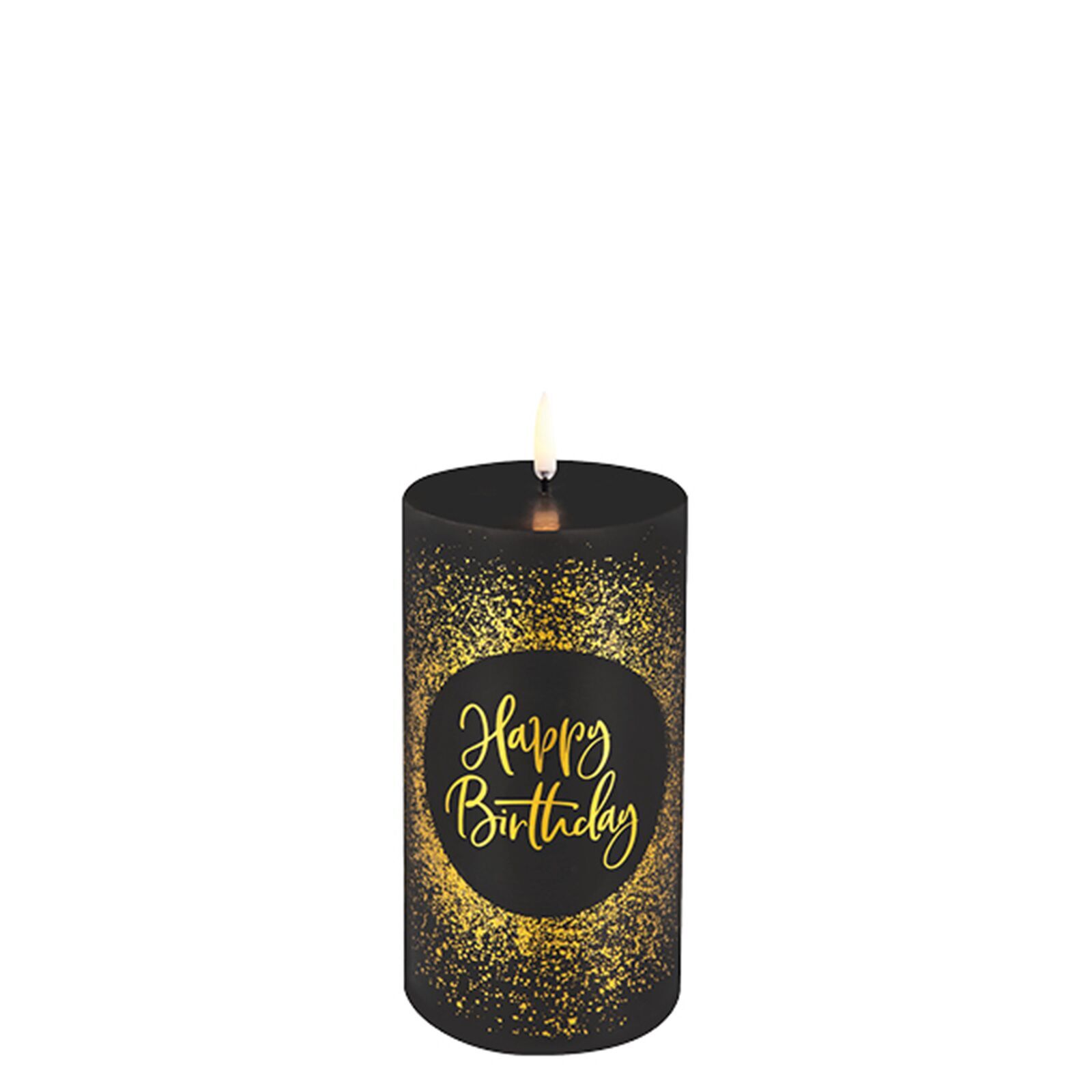 UL-30265otto Uyuni LED Stumpenkerze 7,8x15cm Birthday Candle black