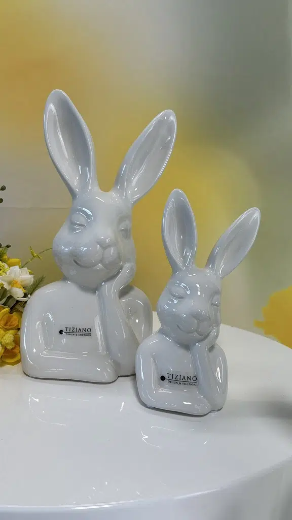 Büste Hase Enricco 16cm cremeweiß