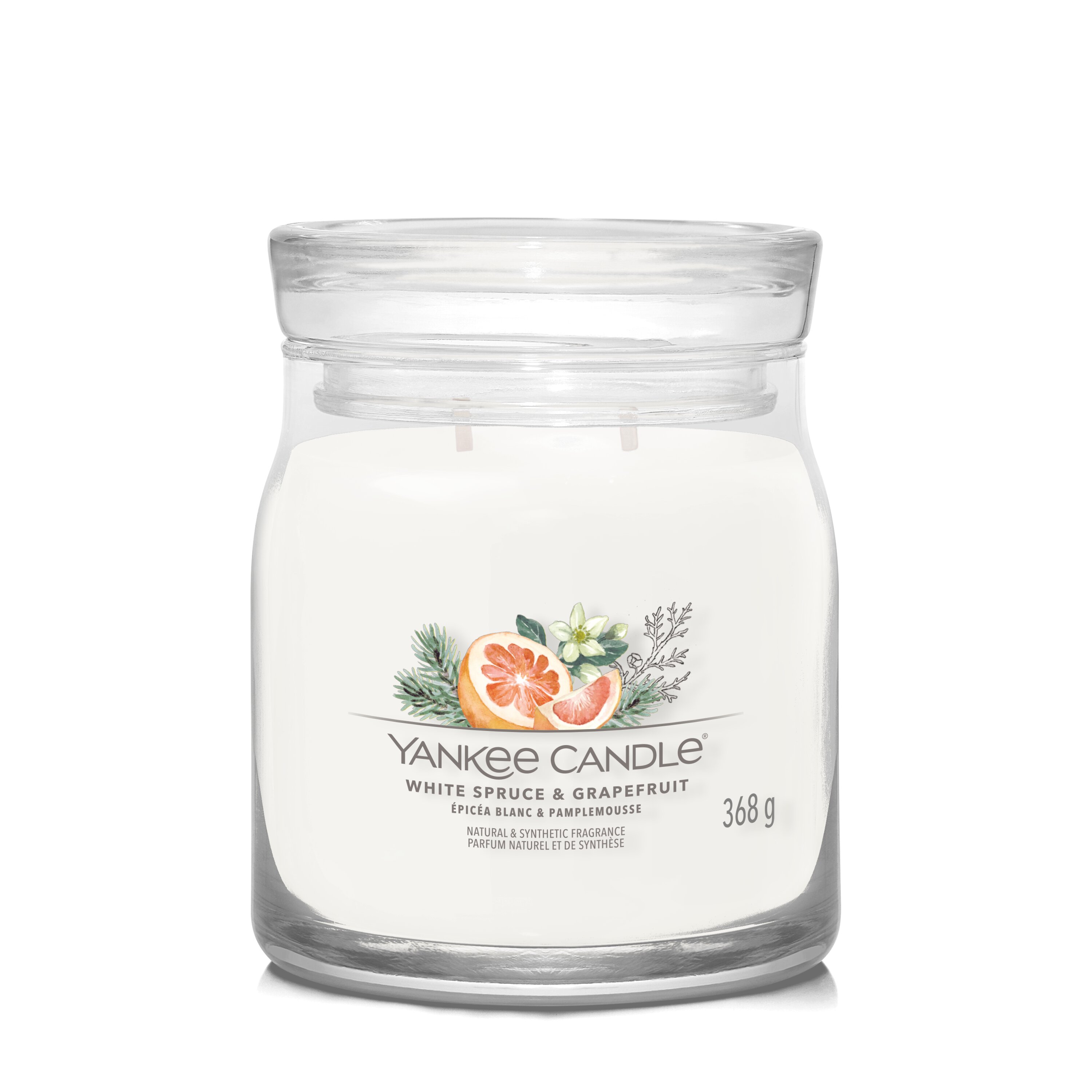 White Spruce & Grapefruit Signature Medium Jar 368g 2-Docht