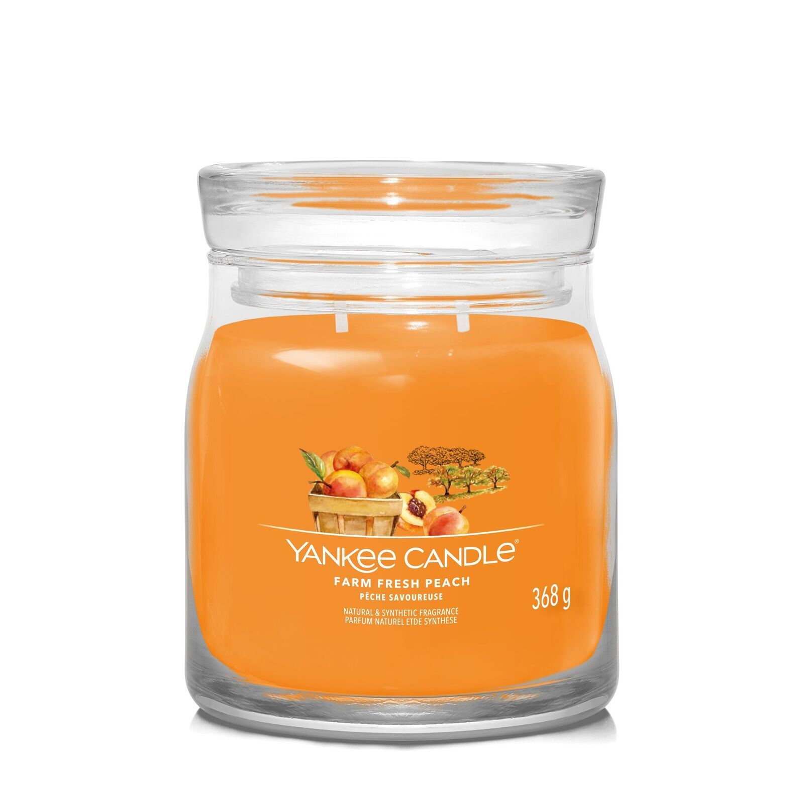 Farm Fresh Peach Signature Medium Jar 368g 2-Docht