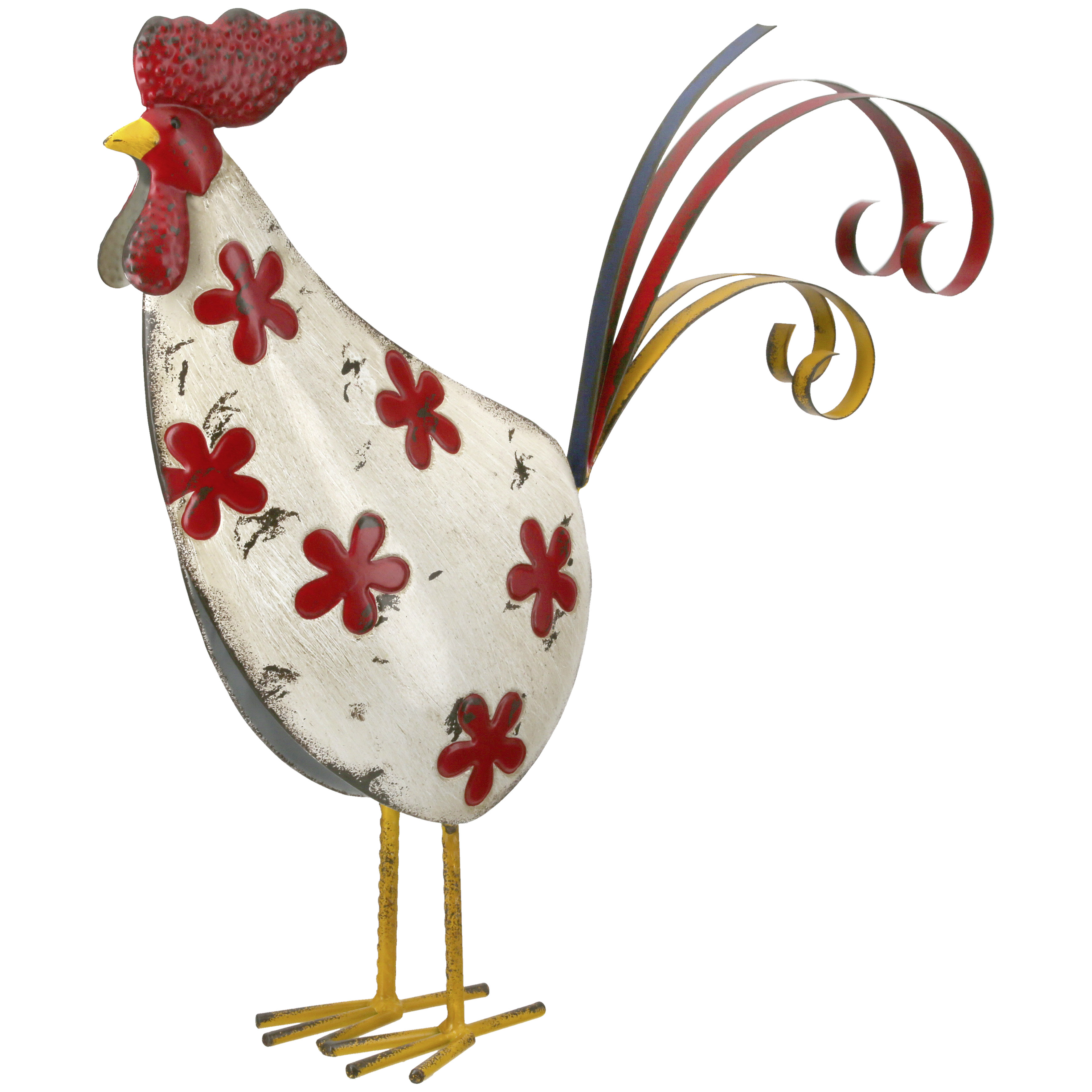 Dekofigur Hahn Ferdinand creme 37cm Metall