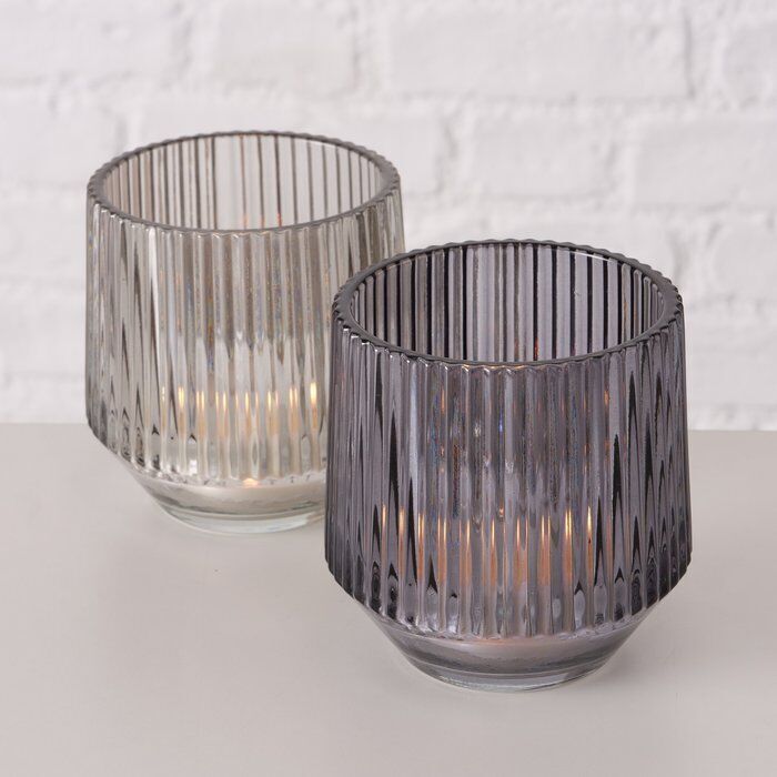 Windlicht Tiago dunkelgrau 8cm