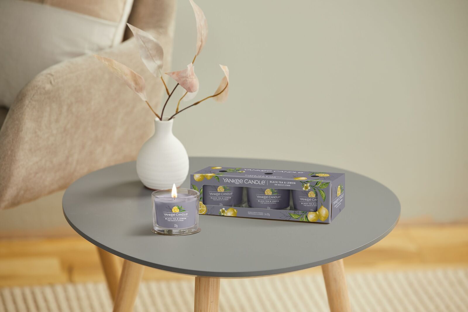 filled-votives_Set-1_Black-Tea-Plus-Lemon Black Tea & Lemon 37g Glasvotivkerze 3er Pack