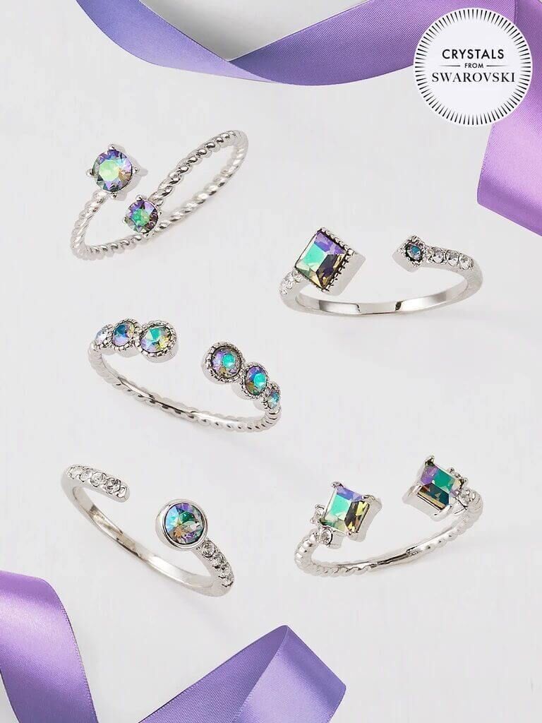 Alexandrit Geburtsstein Kerze mit Swarovski ® Kristallen (Ring)