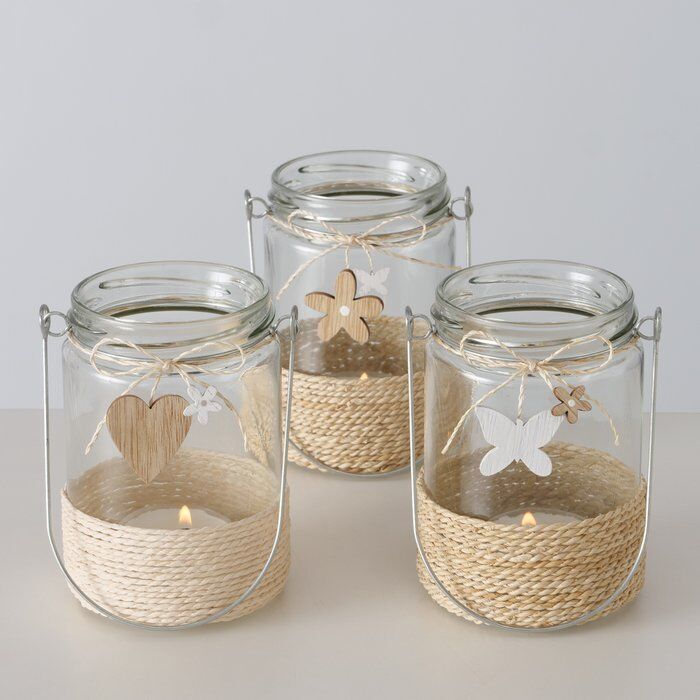 Windlicht Weavy Herz 11cm