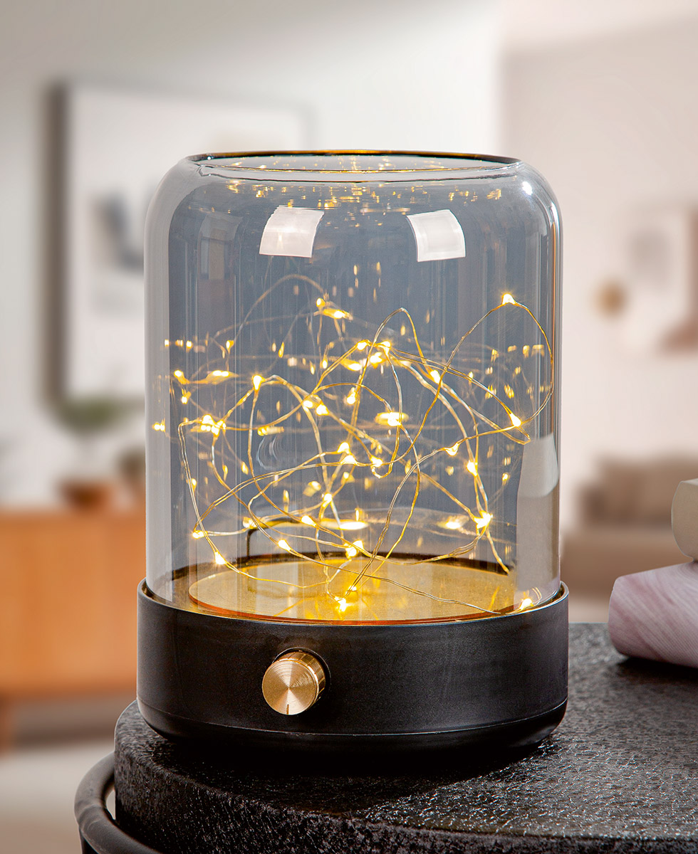 Lichterkette, Guirlande, LED, Glasglobus, Dekoration