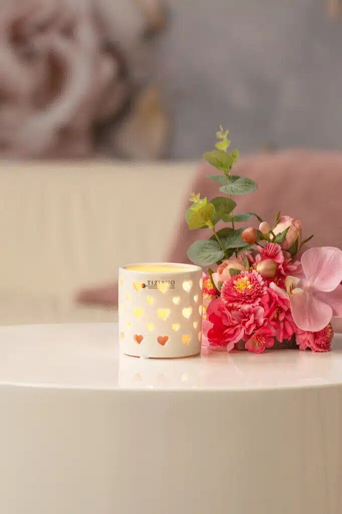 Tischlicht Set Amba weiß-creme