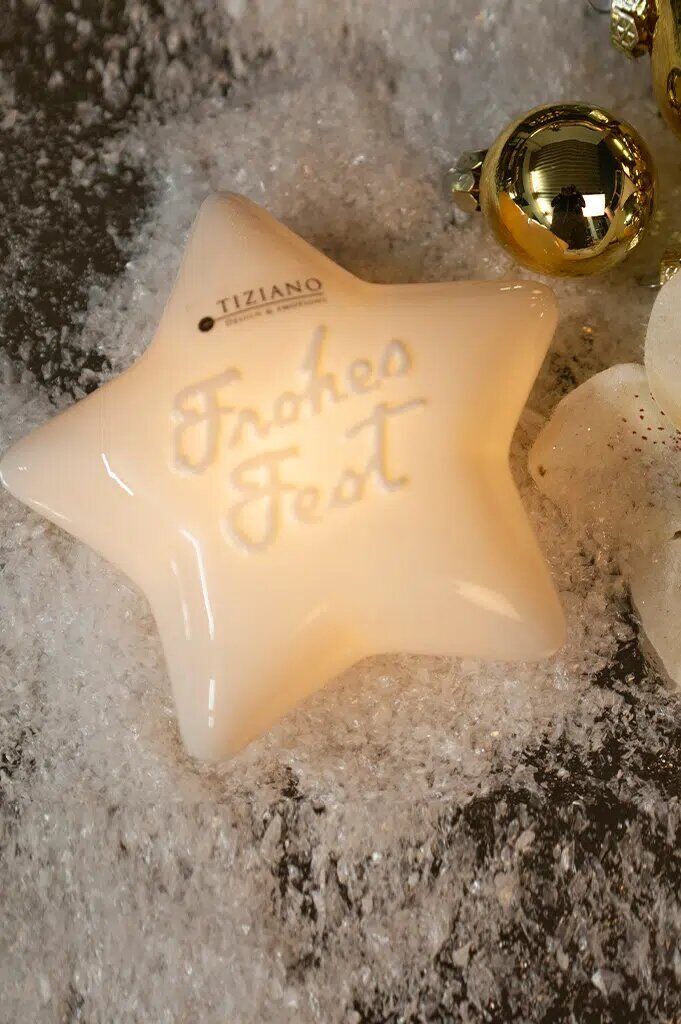 Stern Lazio 12cm LED cremeweiß Frohes Fest