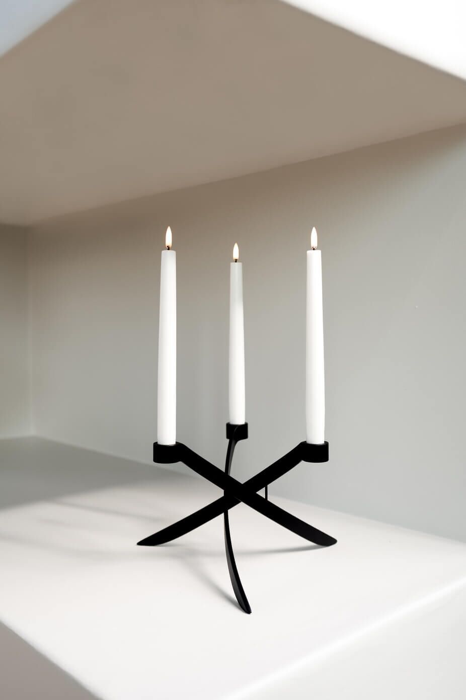Uyuni Tafelkerzenhalter LightArch mattschwarz Kerze, Festival, Chanukka Menora, Kerzenständer