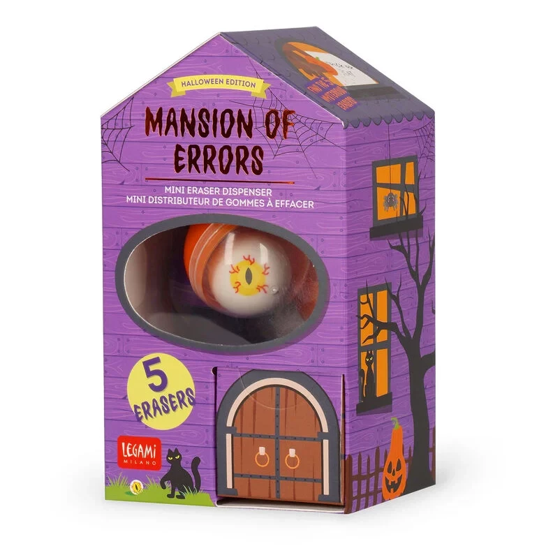 Mini-Gummi, Mini-Dispensierer, Halloween-Ausgabe, Augenlogo, Lila Box