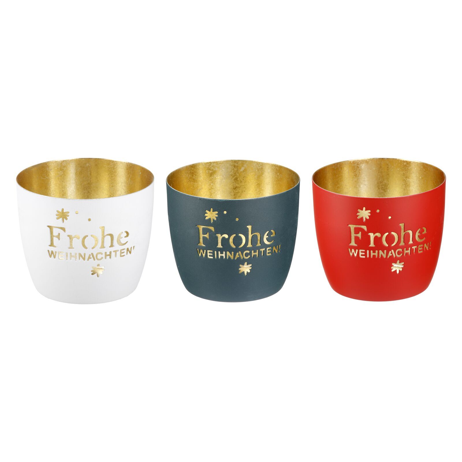 Windlicht Frohe Weihnachten Metall grün 9cm Pokal, Schüssel, Suppenschüssel