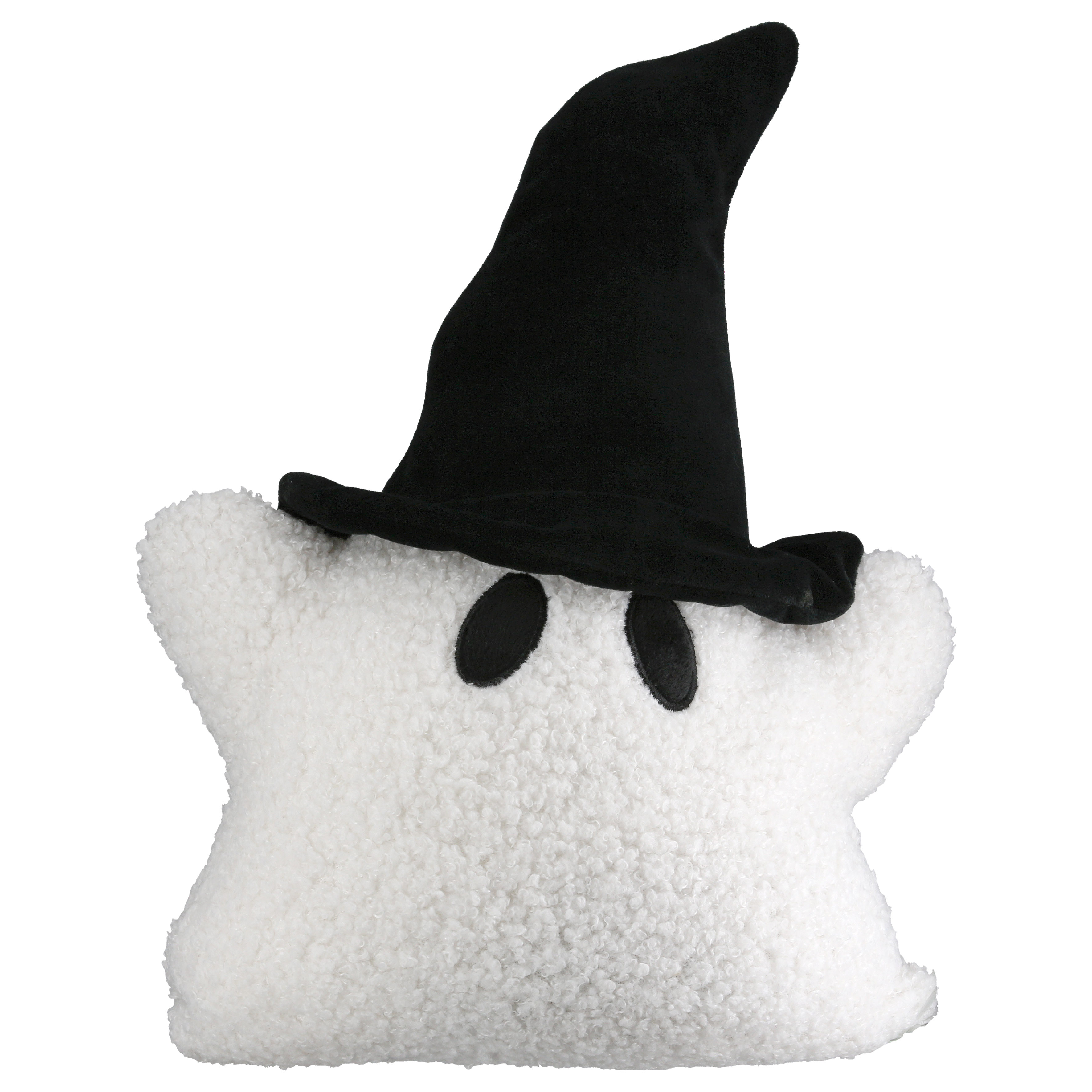 Türstopper Geist Halloween Kissen, Kuschelkissen, Star, Weiß, Hut