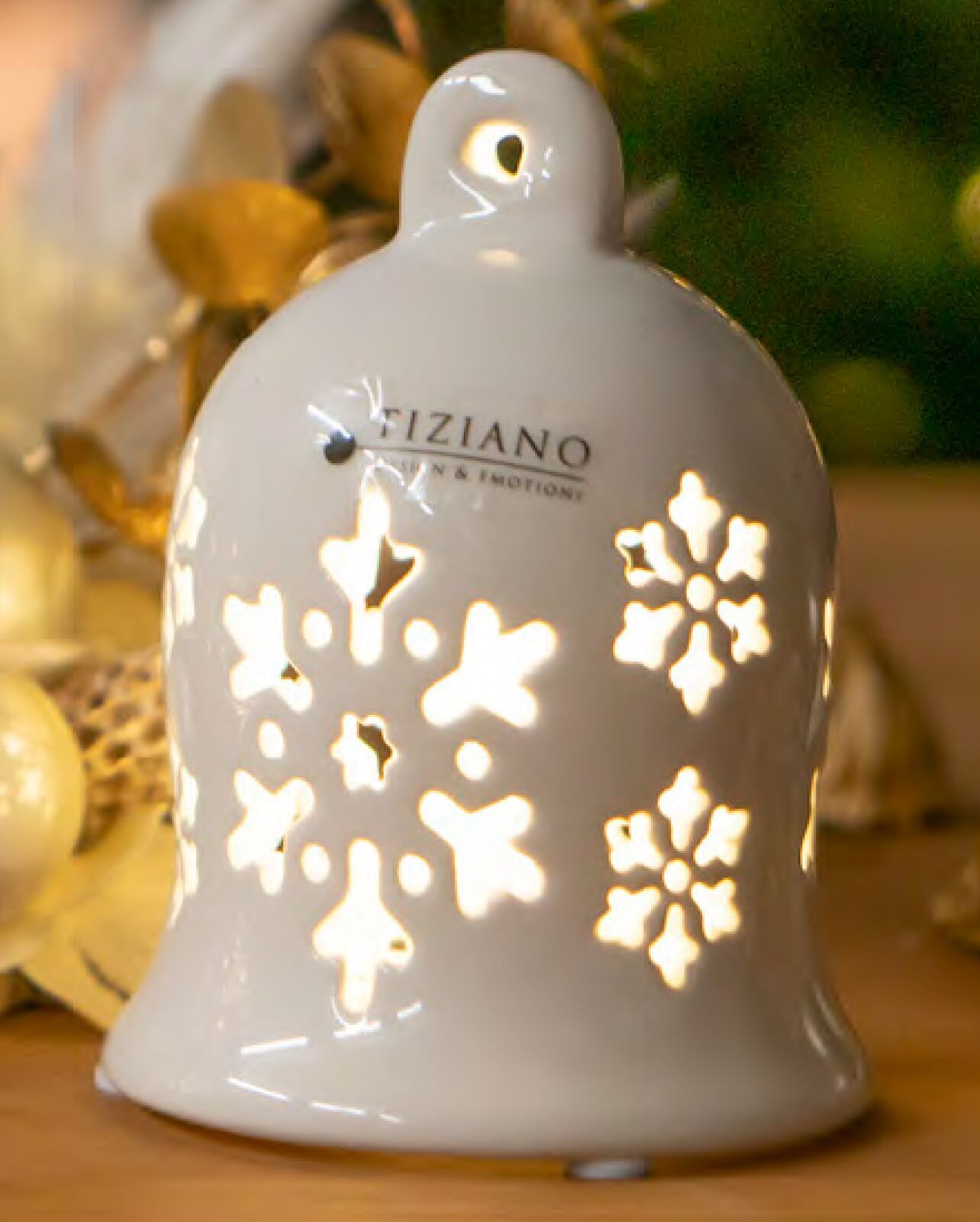 gloria2 Glocke Gloria mit Schneeflocke 10cm LED cremeweiß