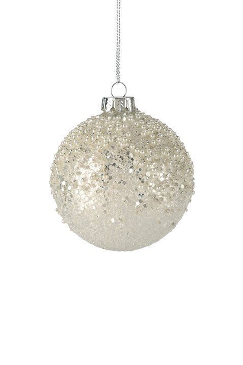 Seoul Weihnachtskugel 8cm Glas Weiß Leuchter, Lampe