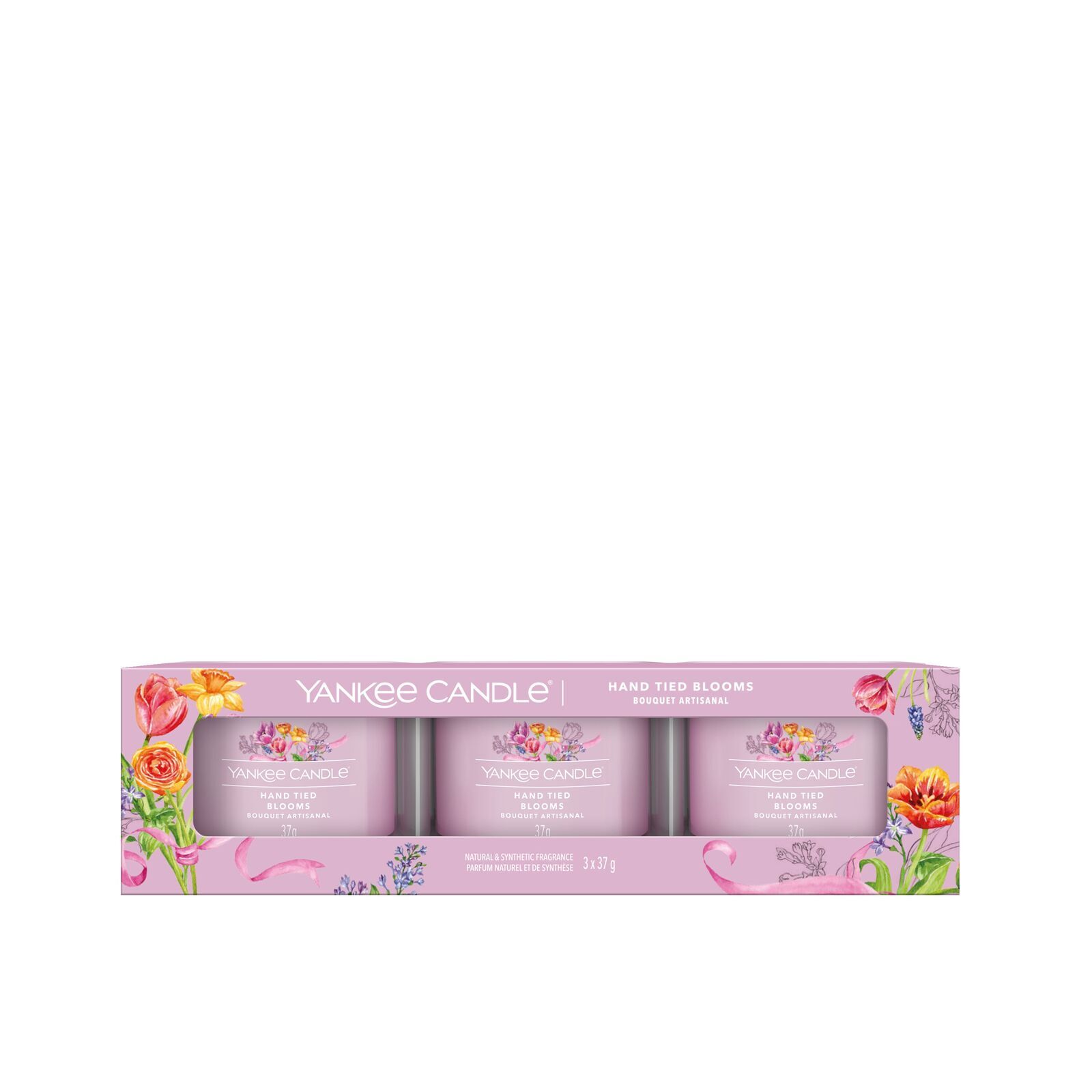 Hand Tied Blooms 37g Glasvotivkerze 3er Pack