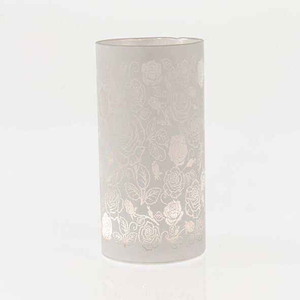Lichtsäule LED Rosendesign weiß 20cm