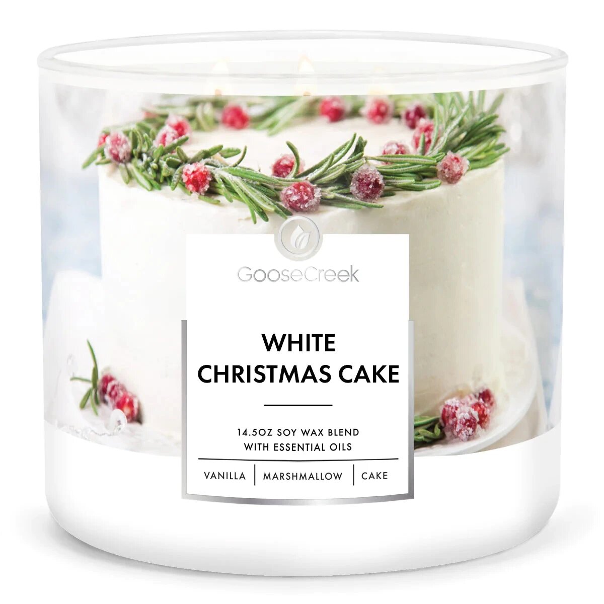 White Christmas Cake 411g (3-Docht)