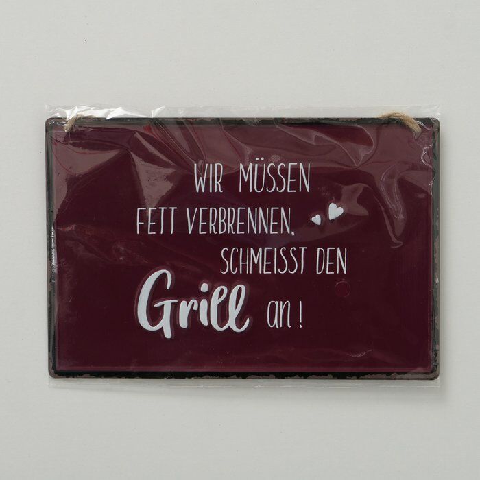 Schild Grillen rot