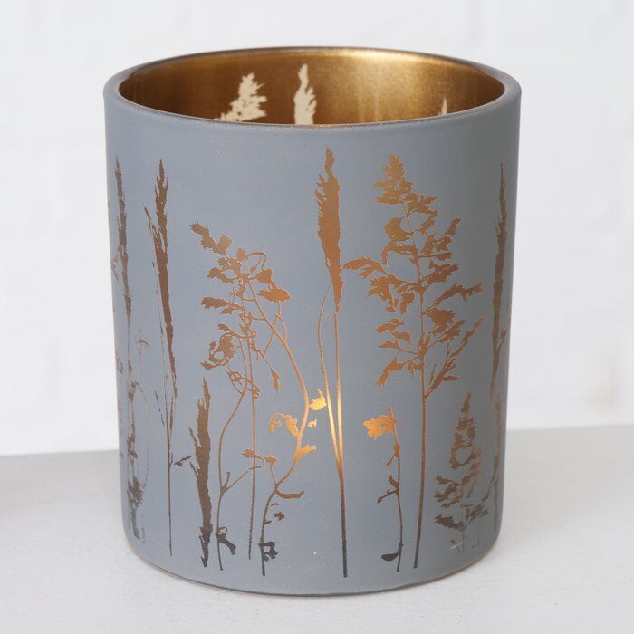 Windlicht Gräser 10cm blau