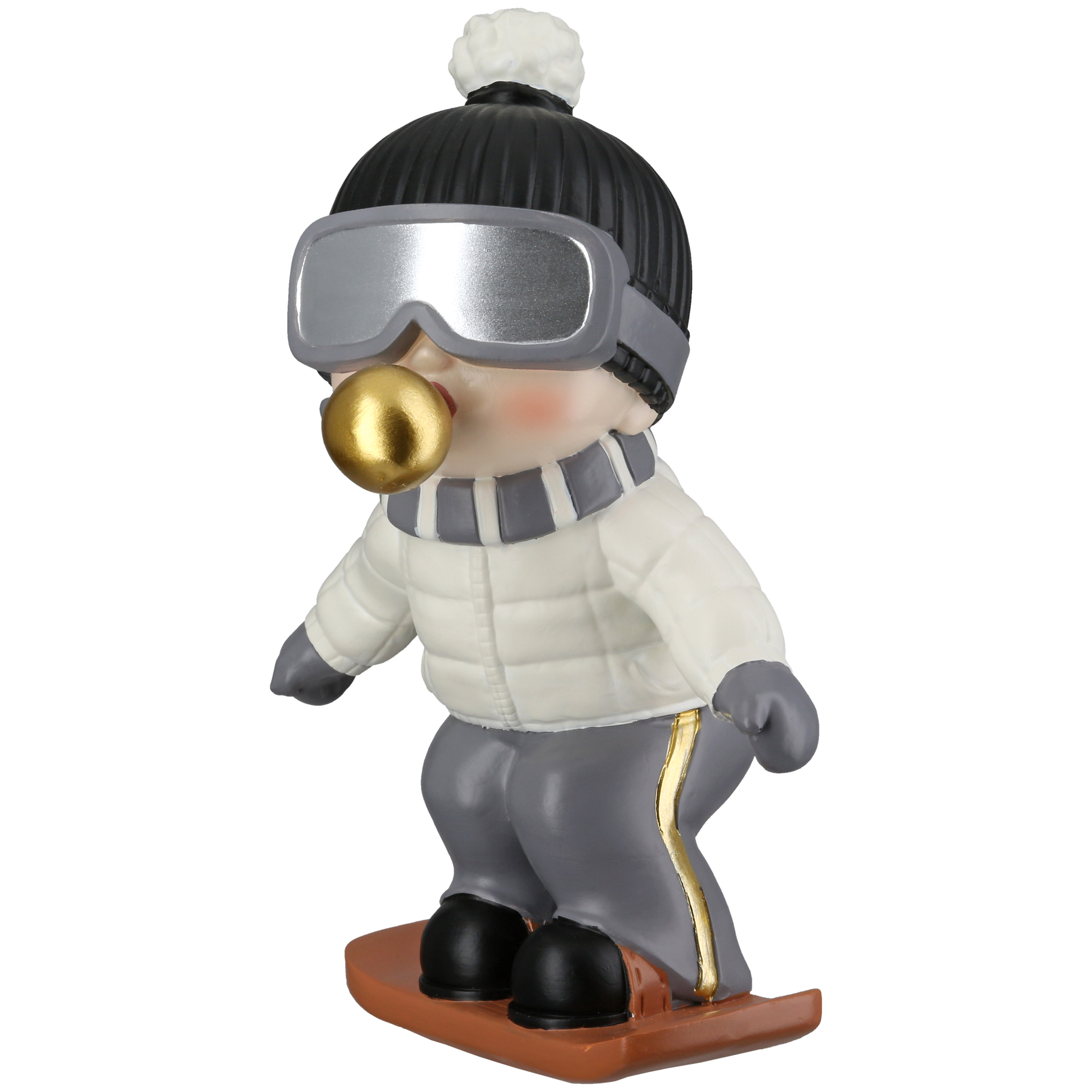 Dekofigur Set "Festive Snowboard" Schneeflocke, Skianzug, Schneemann, Winteroutfit, Glocke