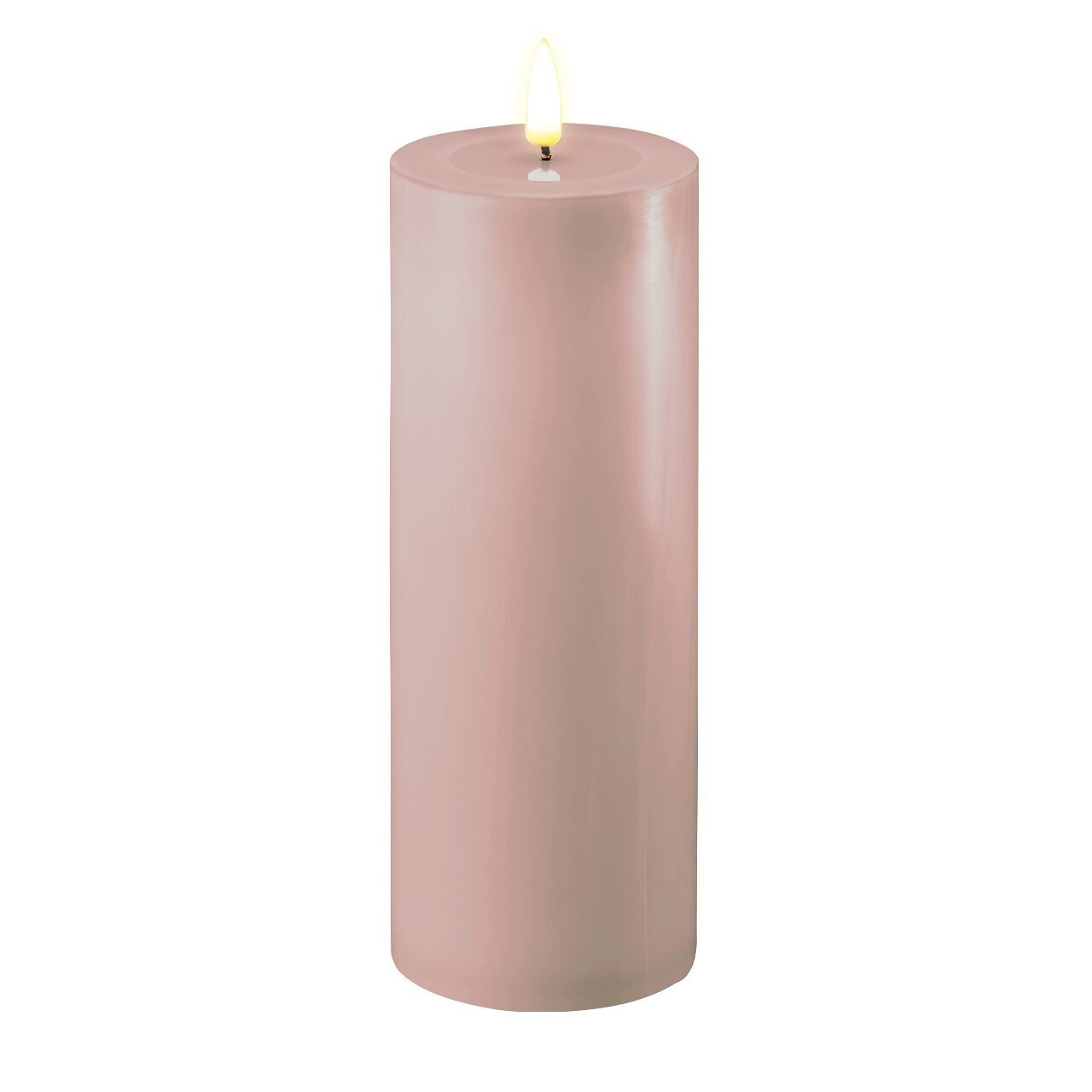 Stumpenkerze LED Rose 7,5 x 20cm